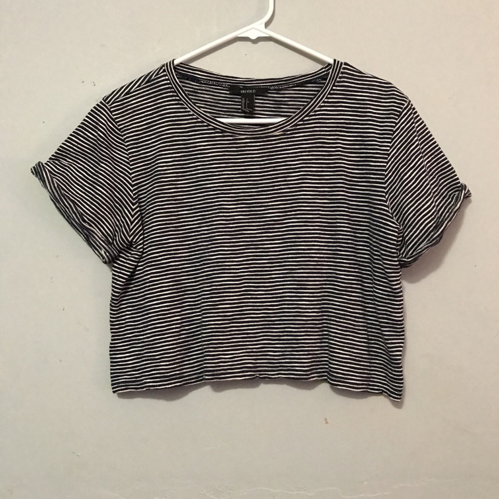 Forever 21 striped boxy crop top